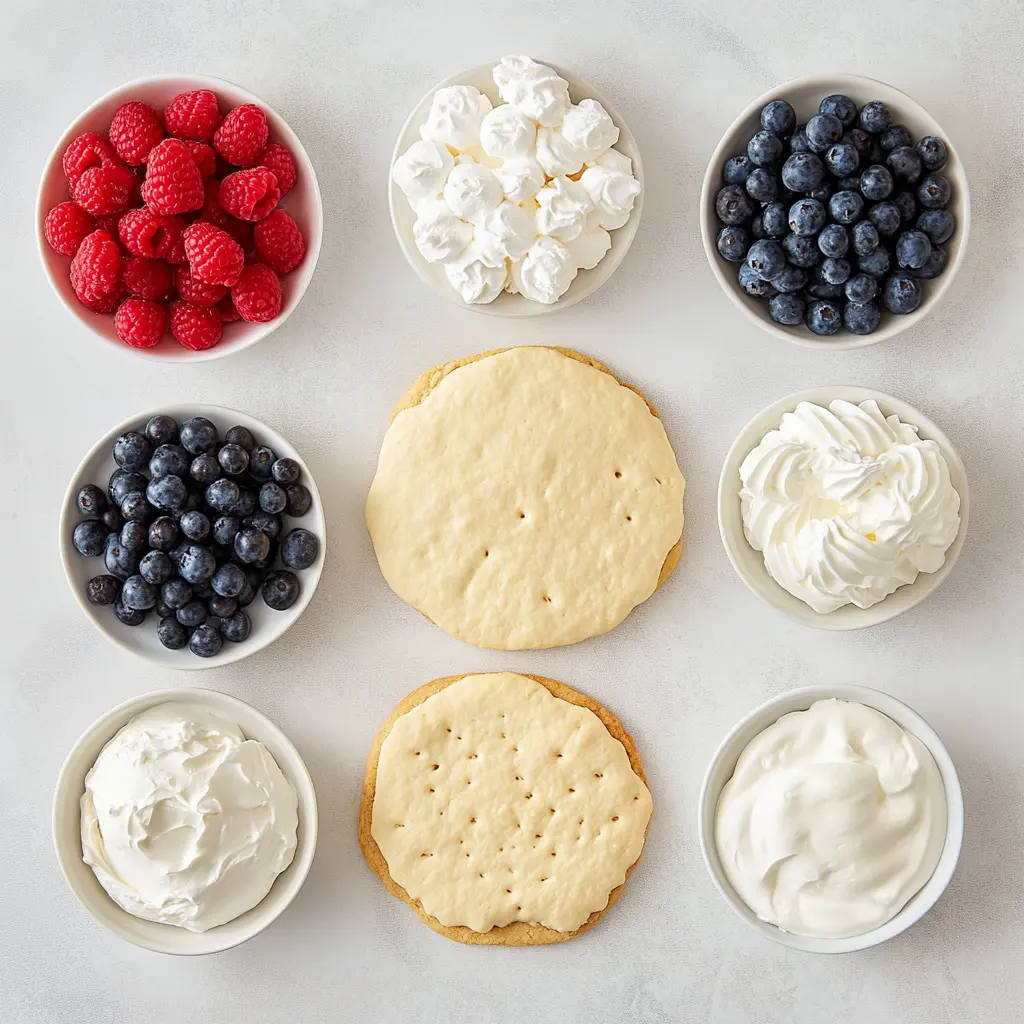 American Flag Fruit Pizza: Easy Patriotic Dessert for 4th of July 5 American Flag Fruit Pizza with sugar cookie crust, cream cheese, and berries
