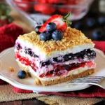 Red White & Blue Mixed Berry Yum Yum: The Ultimate Patriotic No-Bake Dessert 2 Red White & Blue Mixed Berry Yum Yum festive dessert