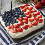 Easy Strawberry Jello Flag Cake: A Festive Delight for Summer Celebrations 11 Easy Strawberry Jello Flag Cake with fresh berries