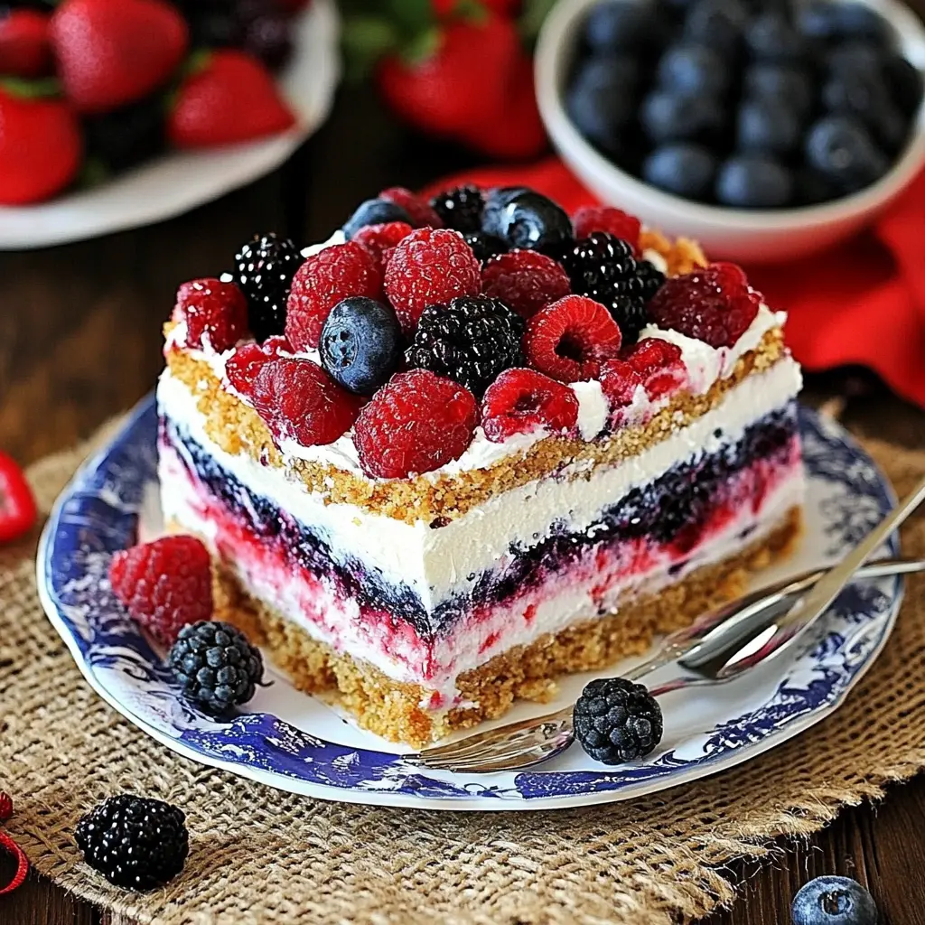 Red White & Blue Mixed Berry Yum Yum dessert