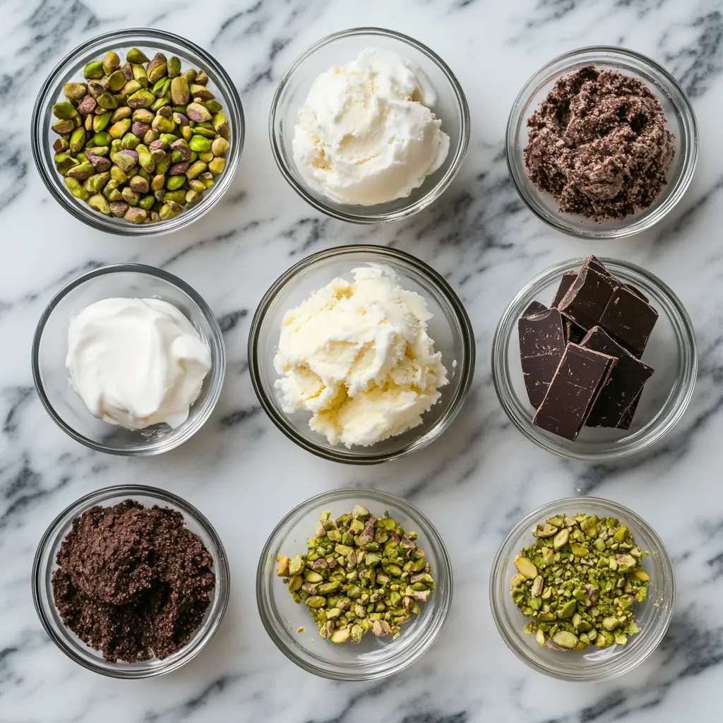 Ingredients for Dubai chocolate ice cream near me recipe