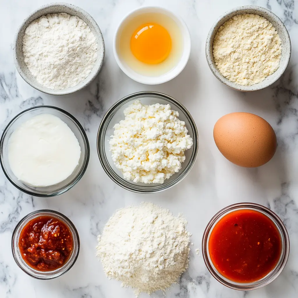 Ingredients for cottage cheese pizza crust