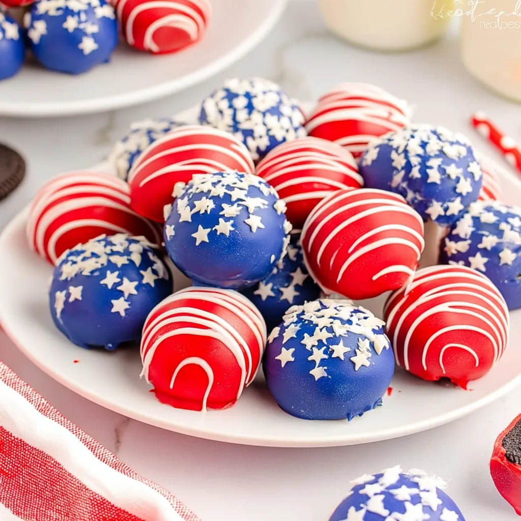 Patriotic Oreo Balls festive dessert