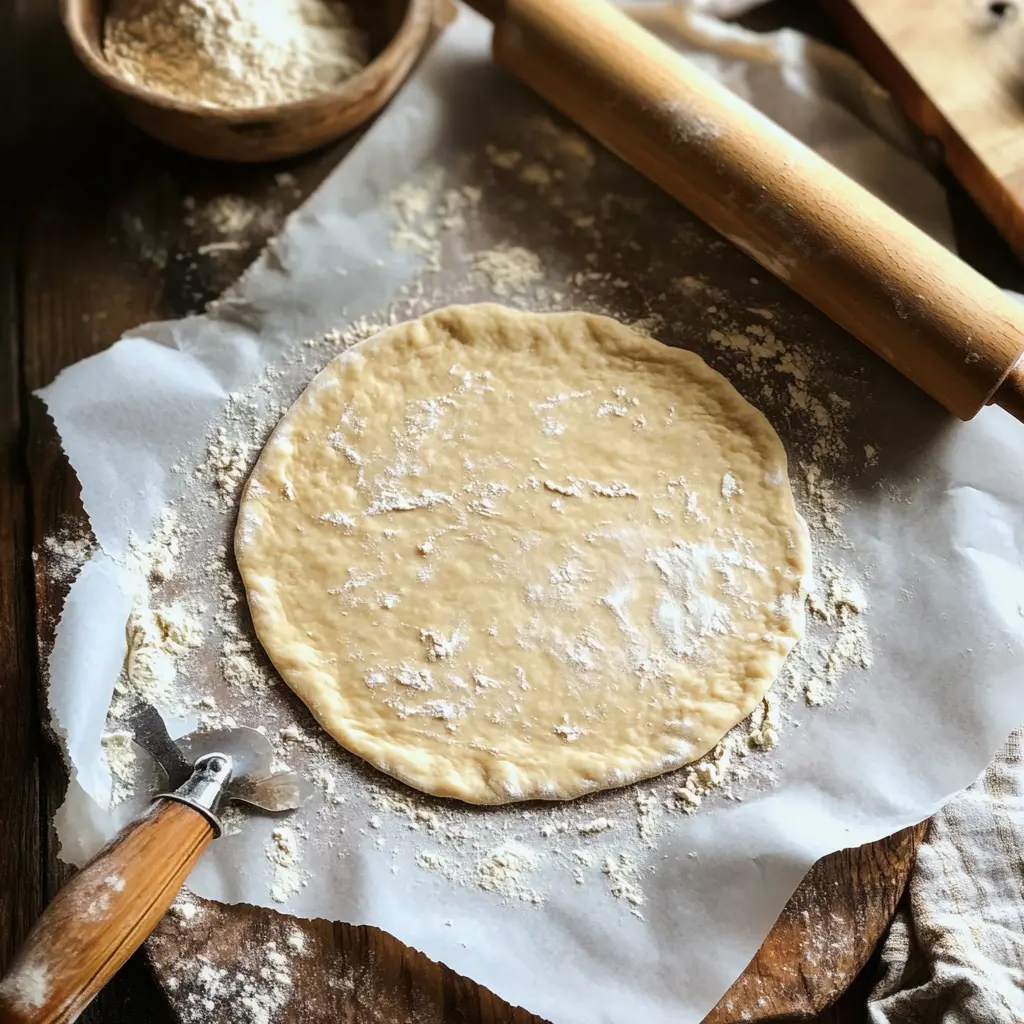 rolling out no egg cottage cheese pizza dough