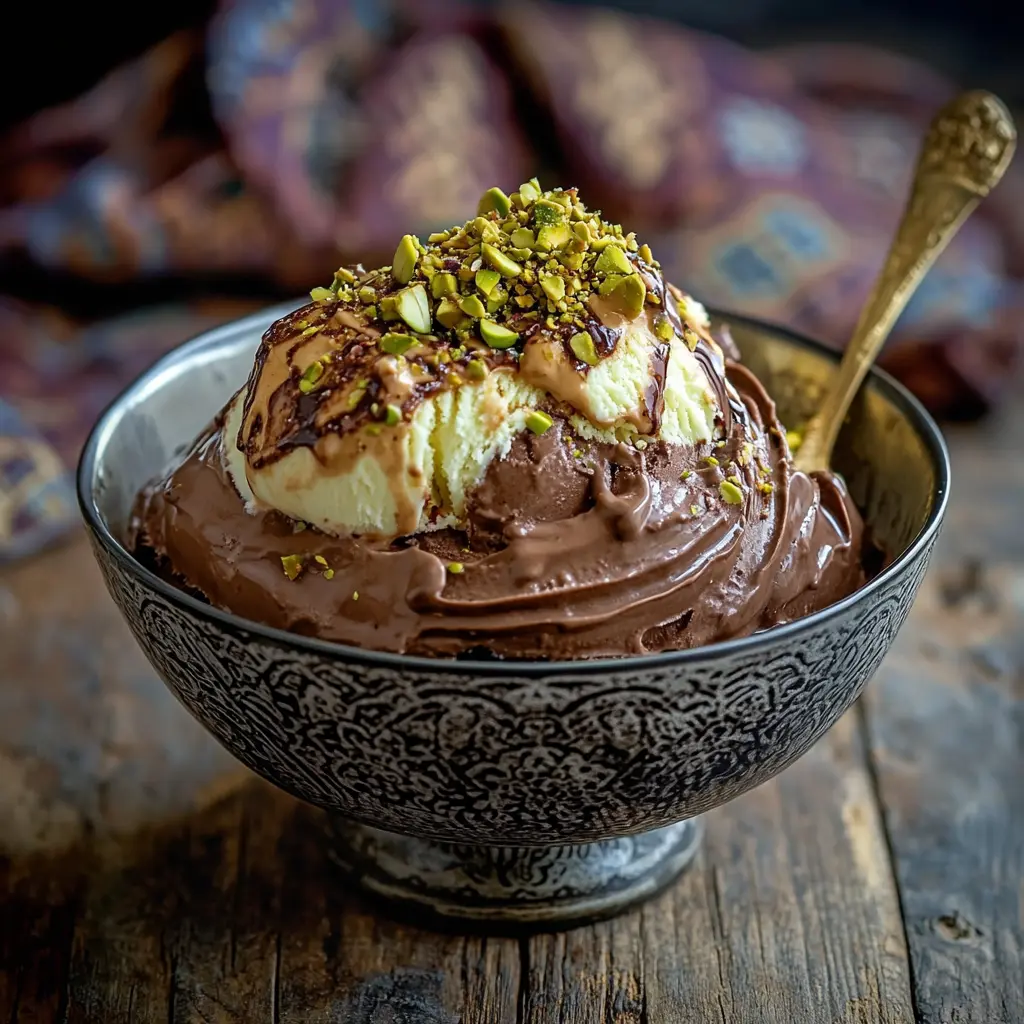 serving costco dubai chocolate ice cream