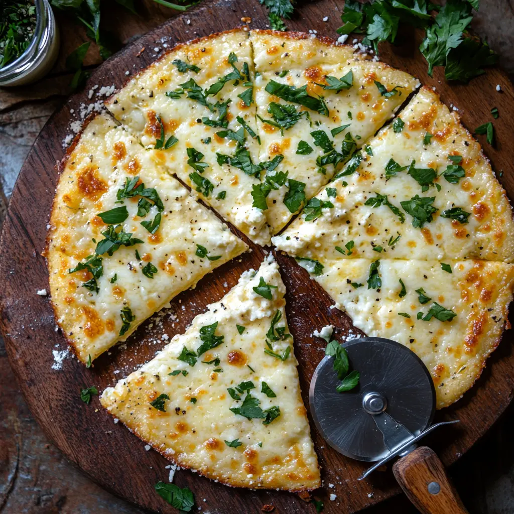 serving keto cottage cheese egg pizza crust