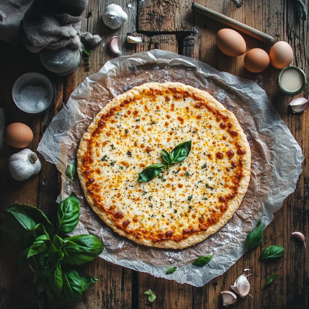 Sliced low carb cottage cheese pizza served