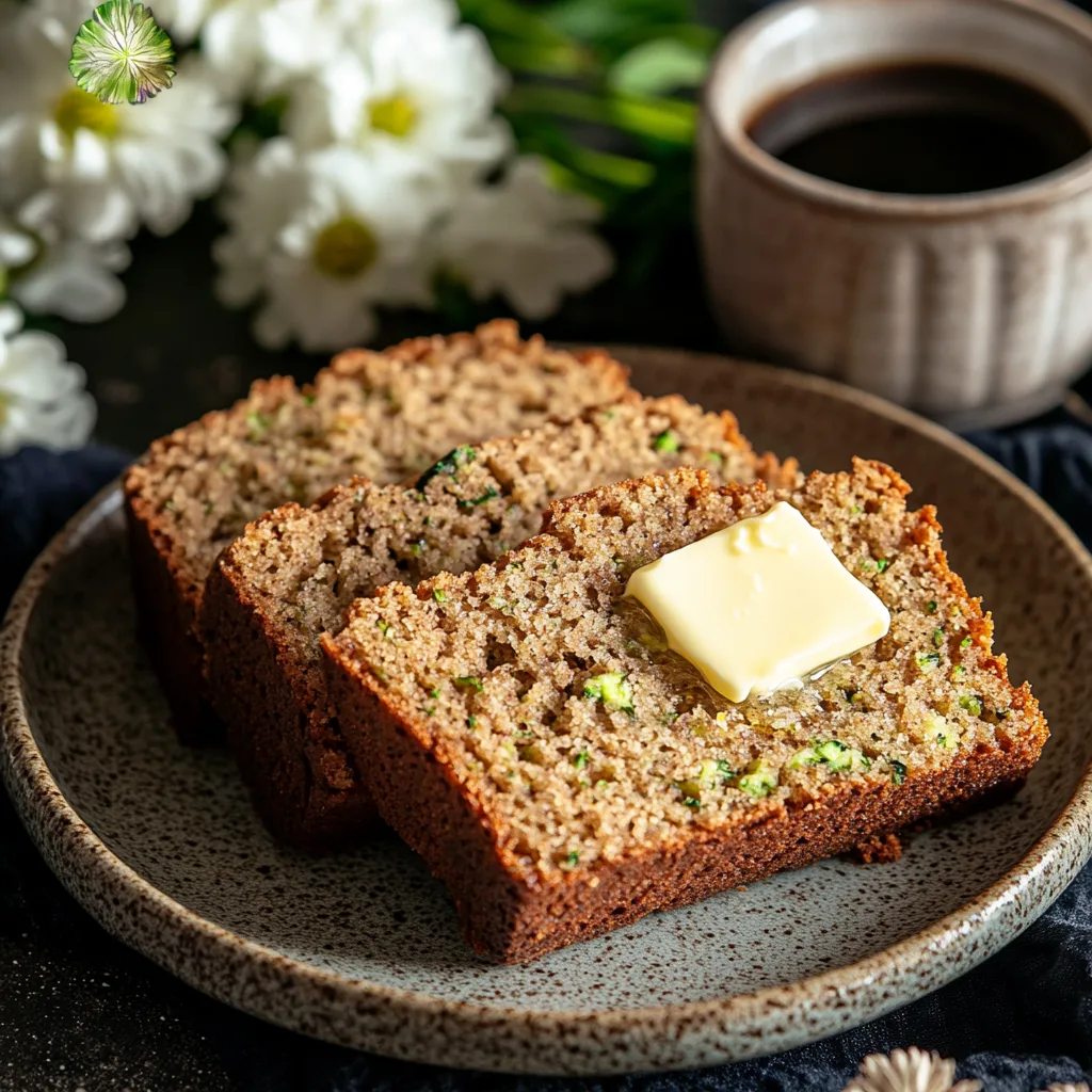 Zucchini Bread fresh loaf on kitchen table