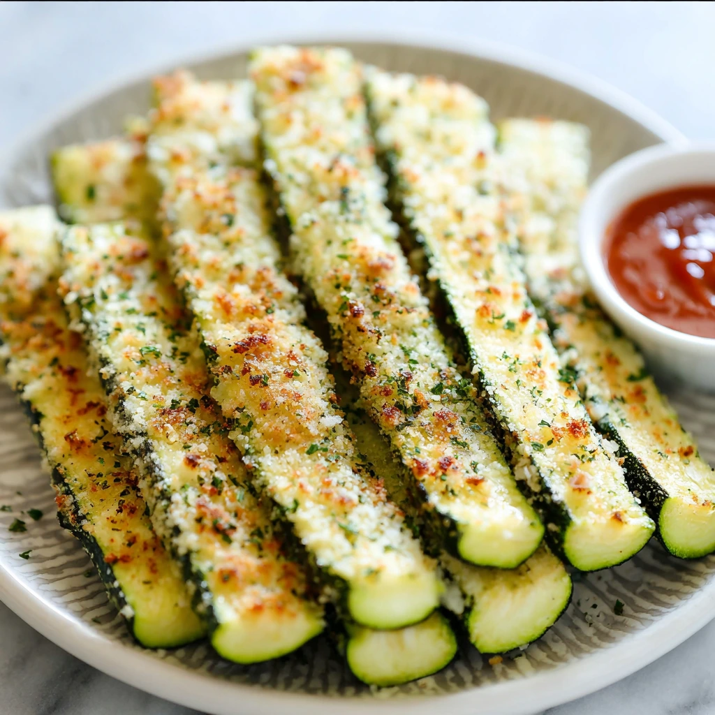Baked Parmesan Zucchini: A Delicious and Healthy Side Dish 4 Baked Parmesan Zucchini served on a plate