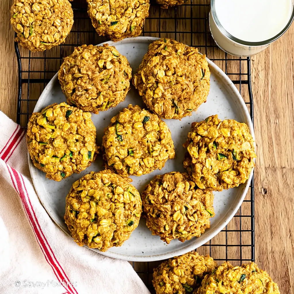 Zucchini Bread Breakfast Cookies: A Healthy and Delicious Start to Your Day 4 Freshly baked Zucchini Bread Breakfast Cookies on a plate