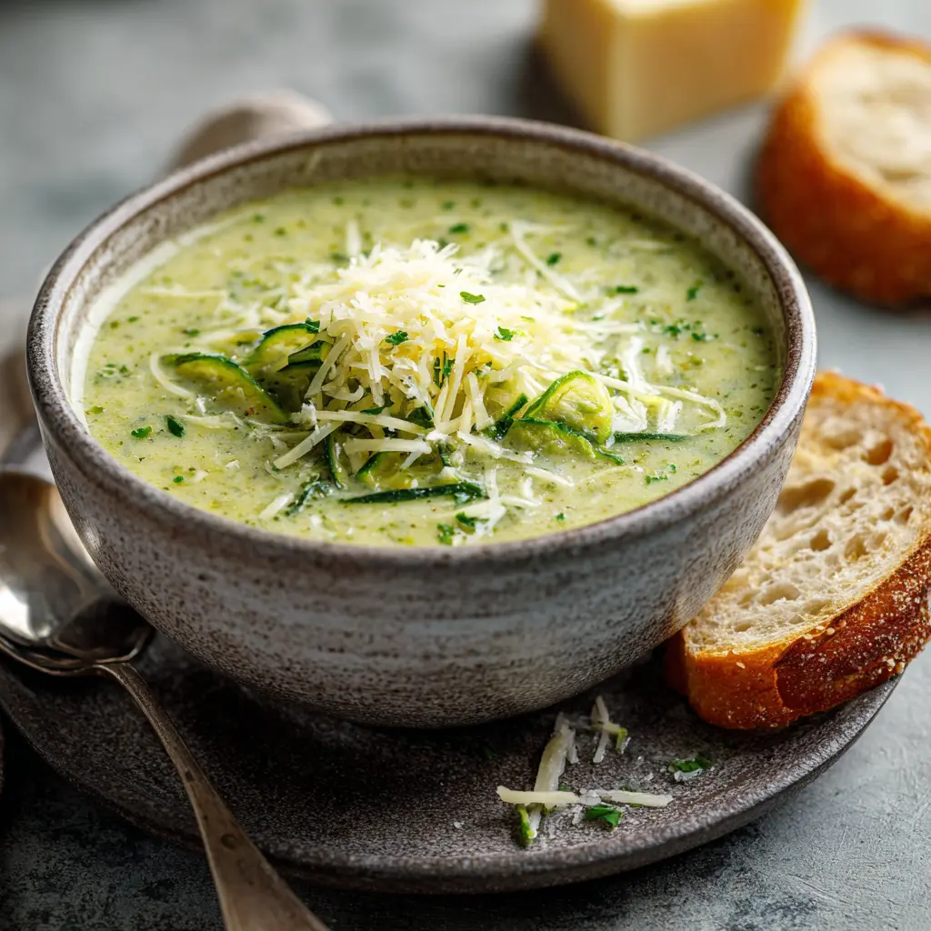Zucchini Soup: A Creamy and Comforting Delight 4 Creamy Zucchini Soup served in a bowl